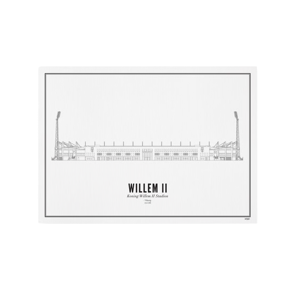 Willem II WIJCK Print Koning Willem  II Stadion 21x30 CM