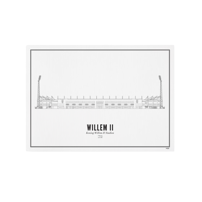 Willem II WIJCK Print Koning Willem  II Stadion 30x40 CM